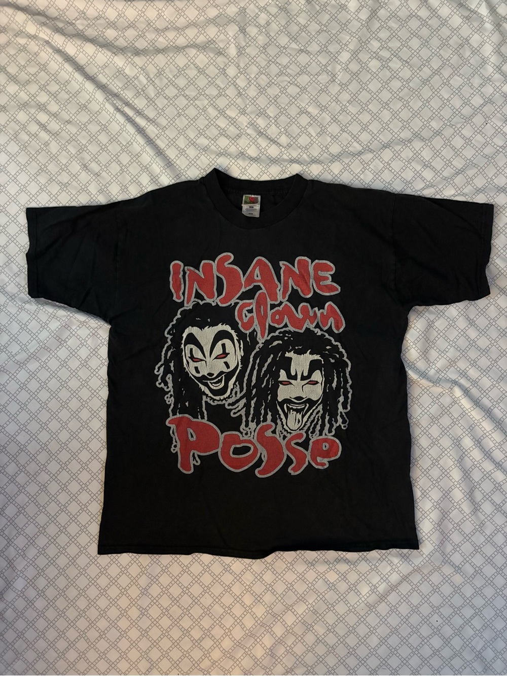 Y2K Insane Clown Posse Graphic Tee - Black with Red & White Print XL